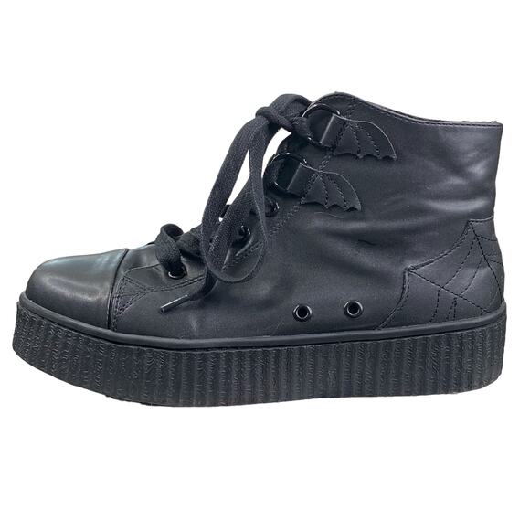 StrangeCvlt Women’s Black Kreeper Lace Up Chelsea 
Boot Size US 10 - Picture 3 of 10